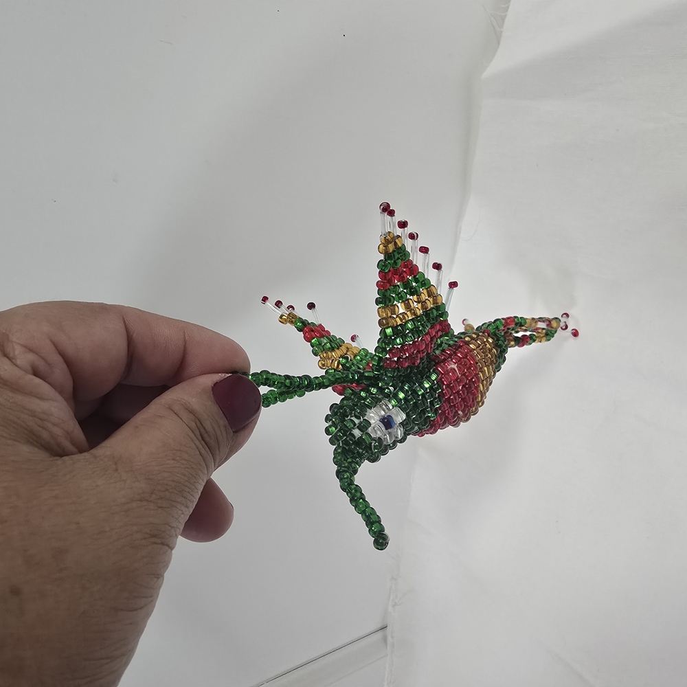 Colorful Beaded Hummingbird Keychain - Picture 4 of 14